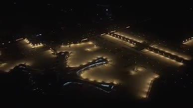 北京大兴机场夜景航拍视频素材视频的预览图